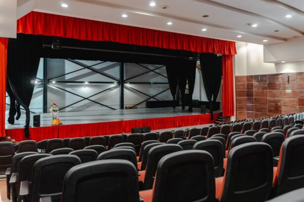 störtebeker festspiele - Empty theater with red curtains, ready for performance in Lerma de Villada.