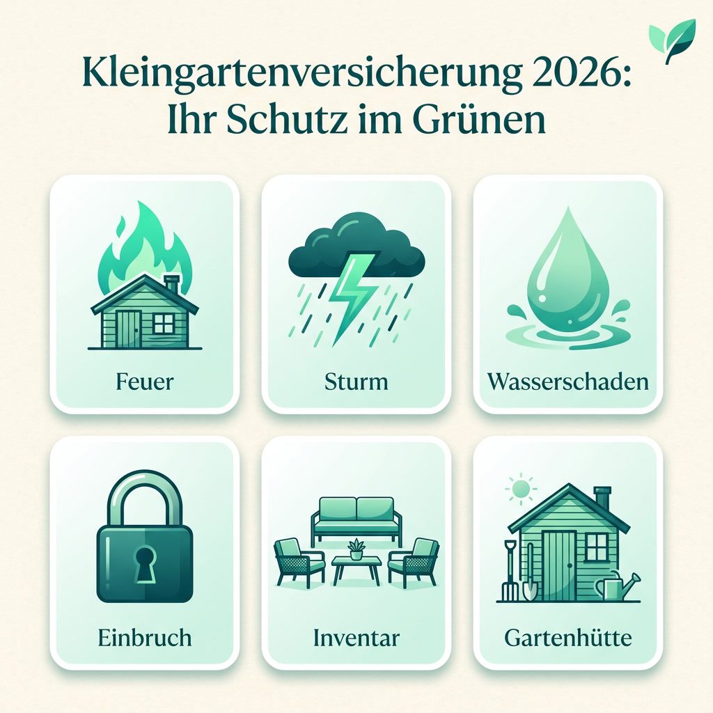 Übersicht der Kleingartenversicherung 2026: Feuer, Sturm, Wasserschaden, Einbruch, Inventar und Gartenhütte